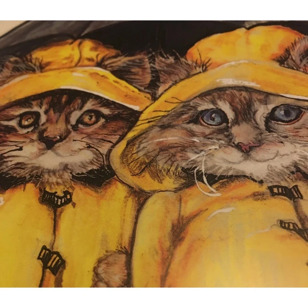 Cat Greeting Card 12 Pack Set Kittens Under Umbrella 5x7